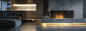 Cement Look Fireplace