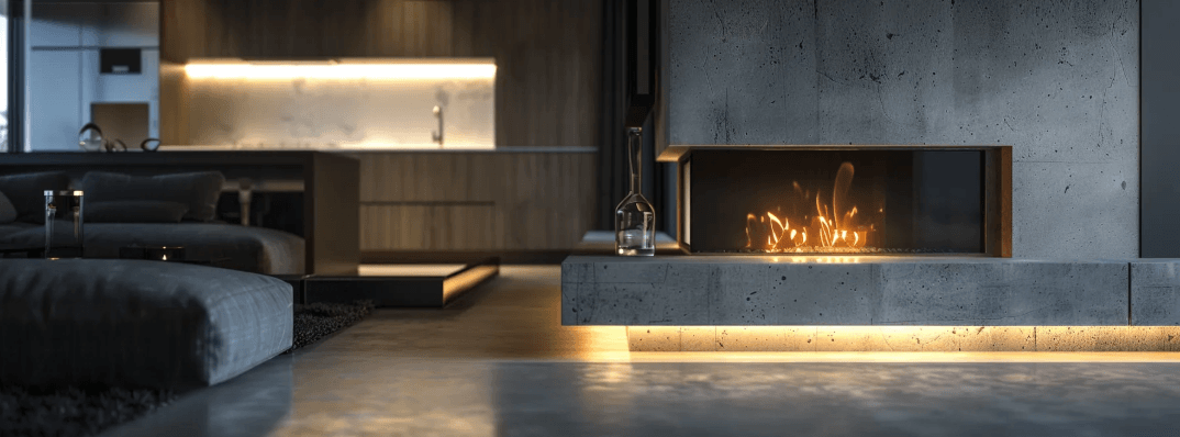 Cement Look Fireplace